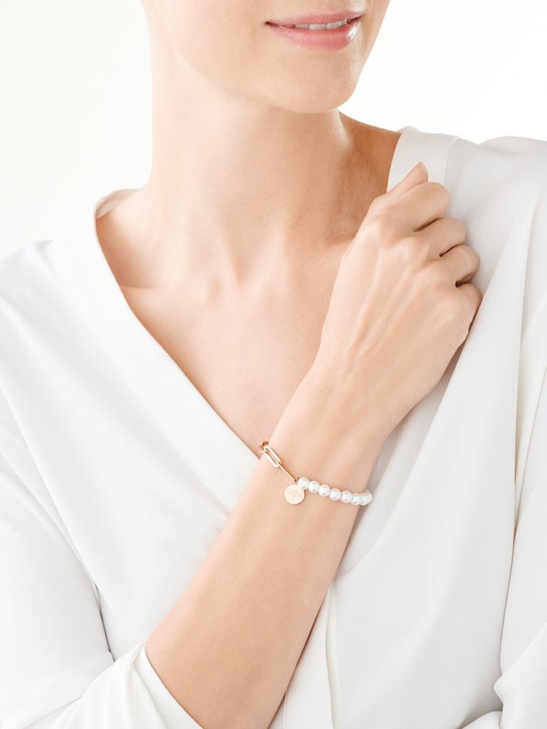 Elixa BRANSOLETKA ZE STALI SZLACHETNEJ Z PERŁAMI - WAŻKA EL531-9624