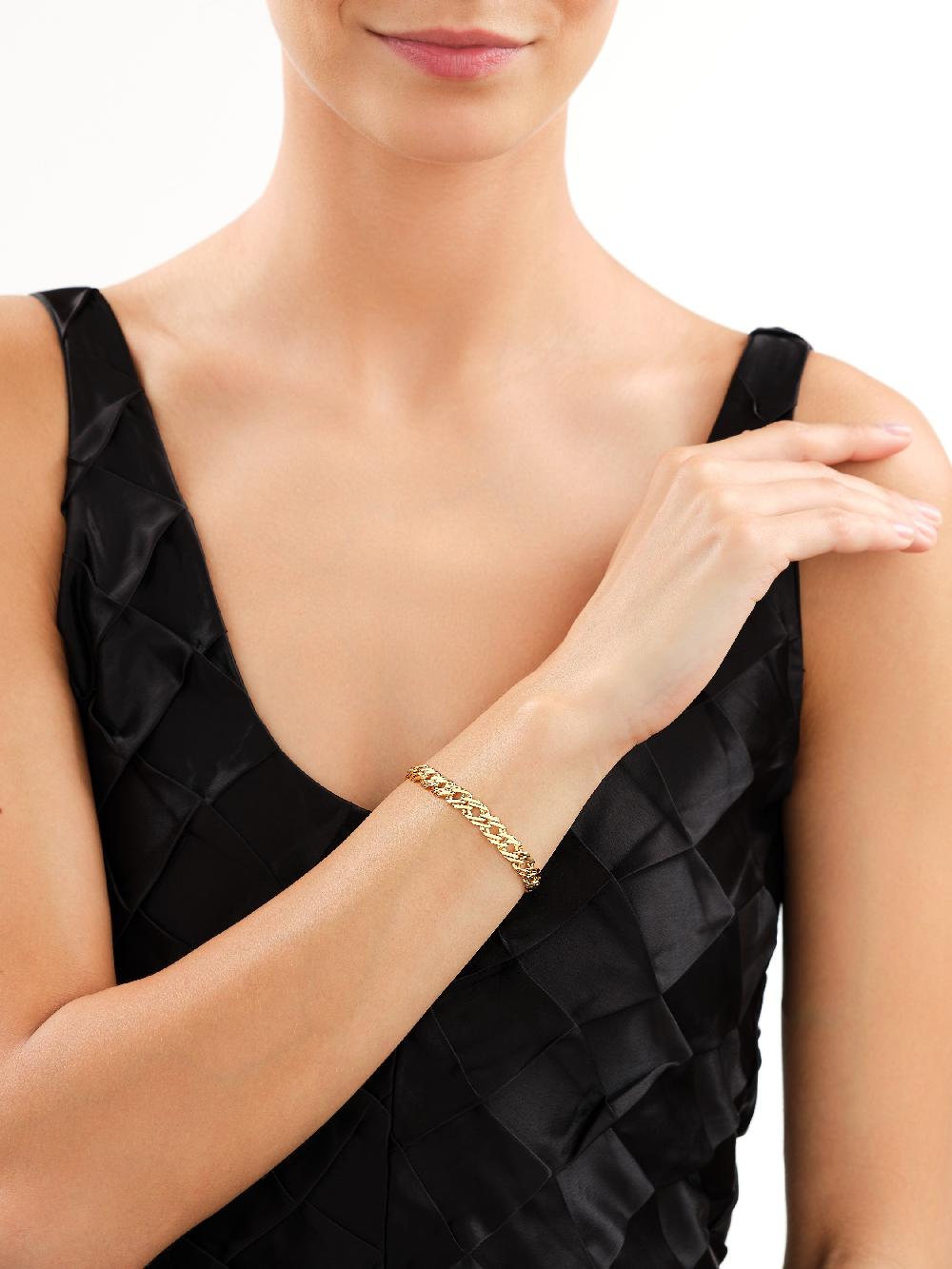 Elixa BRANSOLETKA Z MOSIĄDZU POZŁACANA EL538-4642