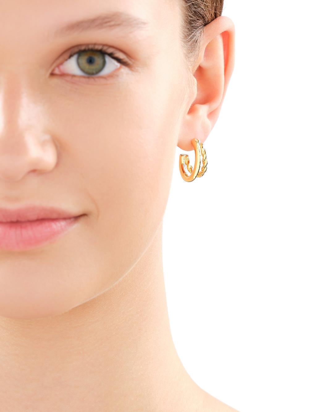 Elixa KOLCZYKI Z MOSIĄDZU POZŁACANE EL536-3474