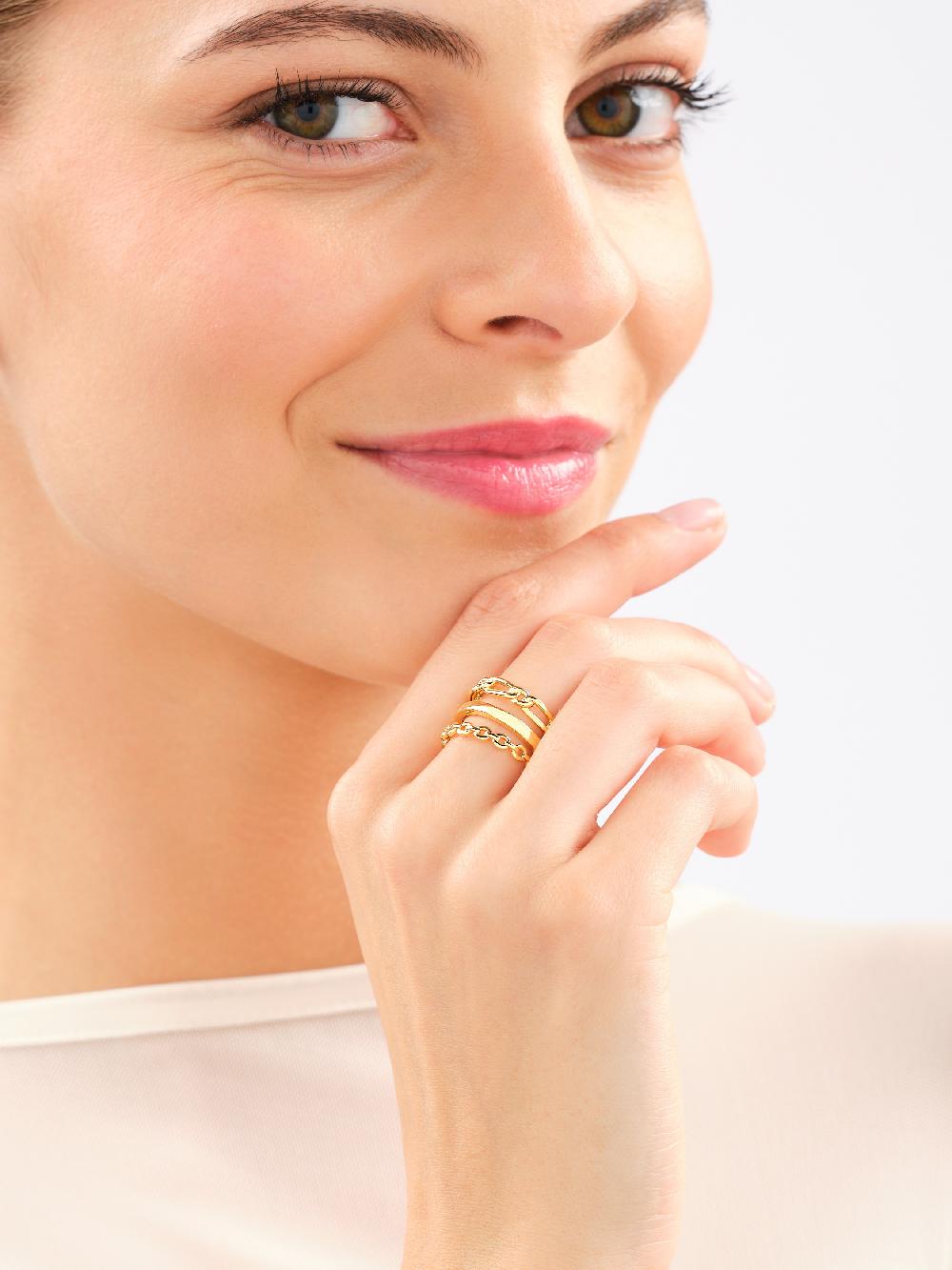 Elixa PIERŚCIONEK Z MOSIĄDZU POZŁACANY EL535-7977