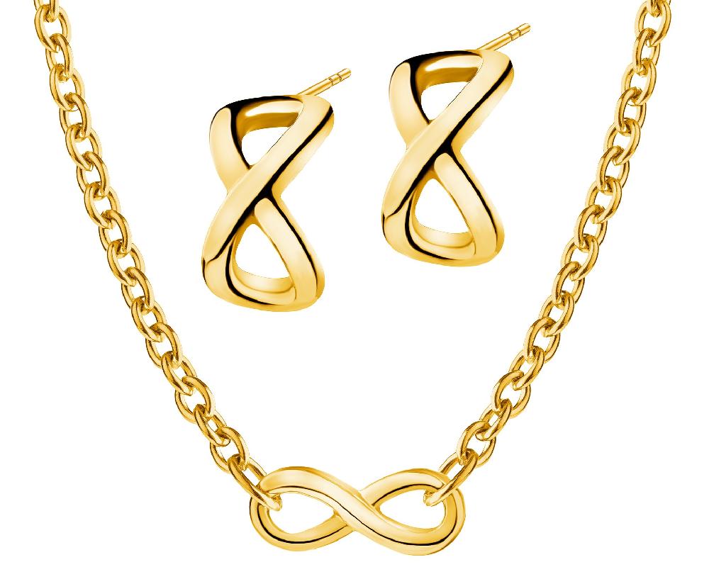 elixa KOLCZYKI I NASZYJNIK ZE STALI SZLACHETNEJ - KOMPLET - NIESKOŃCZONOŚĆ KPL539-8869