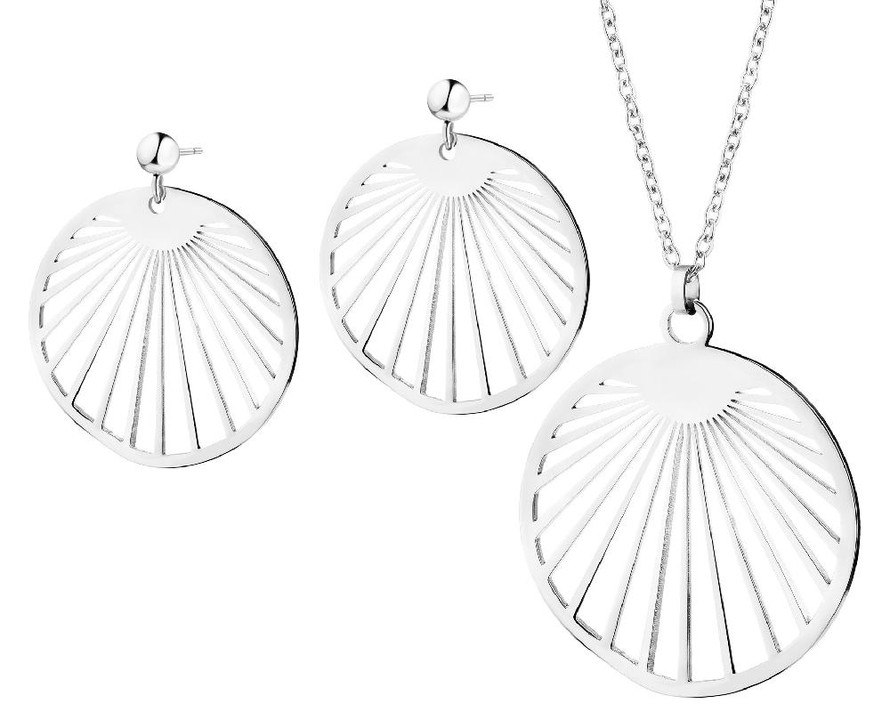 elixa KOLCZYKI I NASZYJNIK ZE STALI SZLACHETNEJ - KOMPLET - KOŁA KPL539-7753