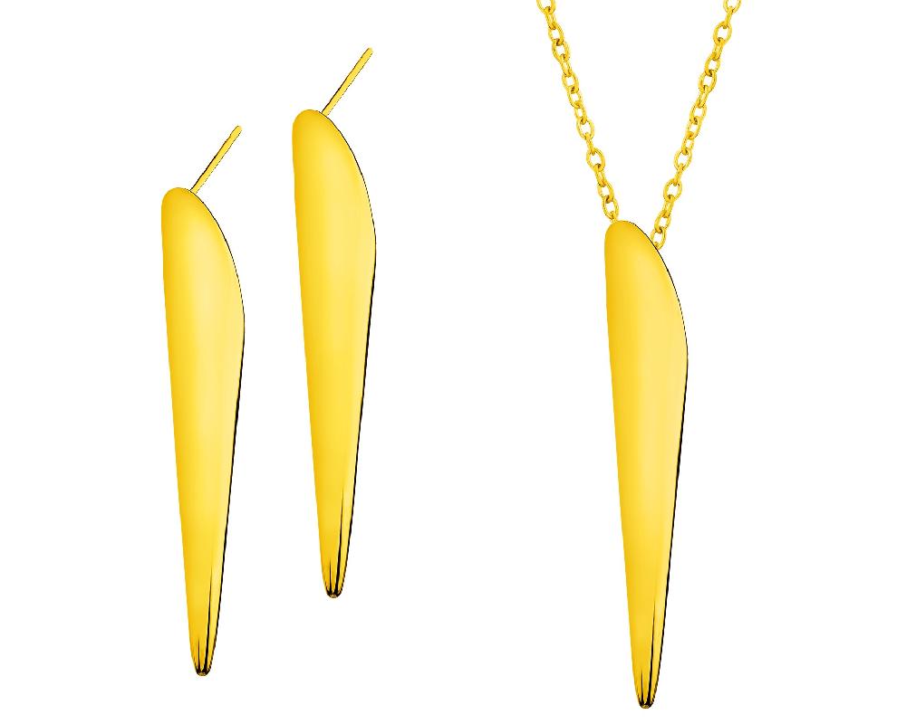 elixa KOLCZYKI I NASZYJNIK ZE STALI SZLACHETNEJ - KOMPLET KPL539-8688