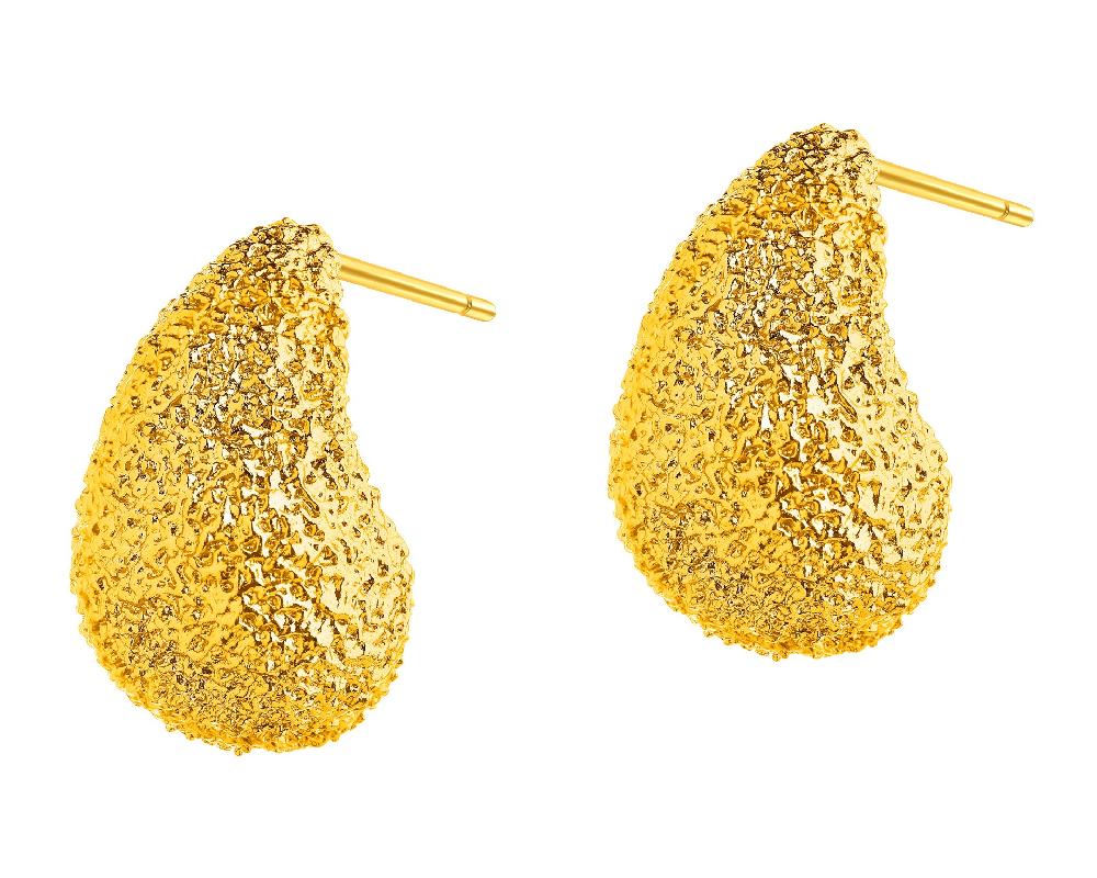 elixa KOLCZYKI Z MOSIĄDZU POZŁACANE - ŁEZKI EL540-9513