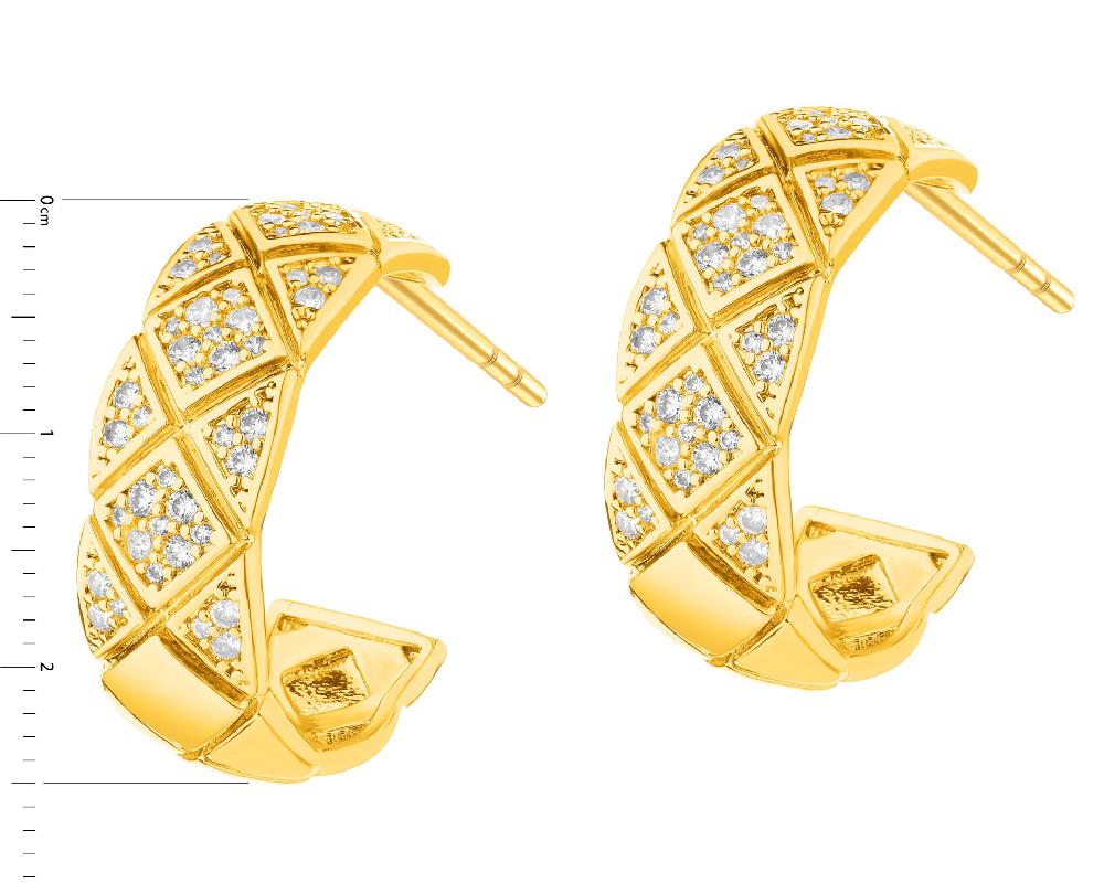 Elixa KOLCZYKI Z MOSIĄDZU POZŁACANE Z CYRKONIAMI EL536-9911