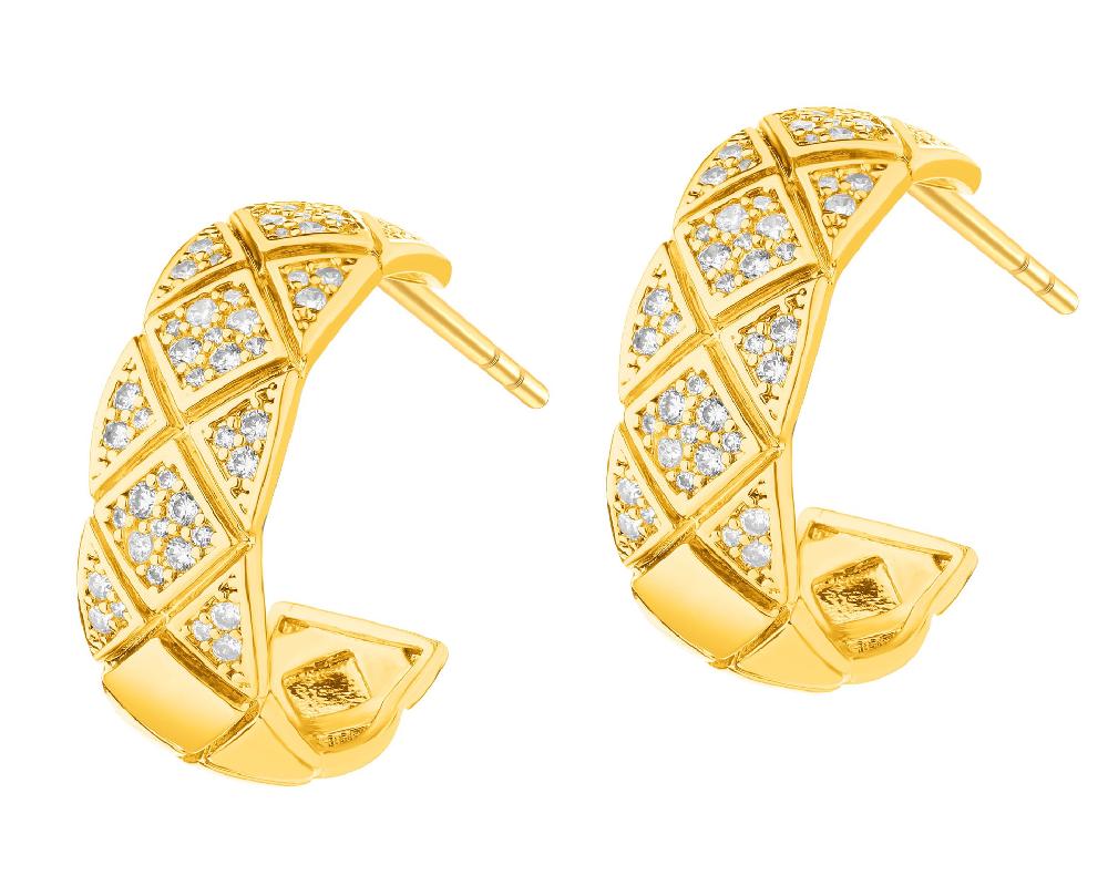 elixa KOLCZYKI Z MOSIĄDZU POZŁACANE Z CYRKONIAMI EL536-9911