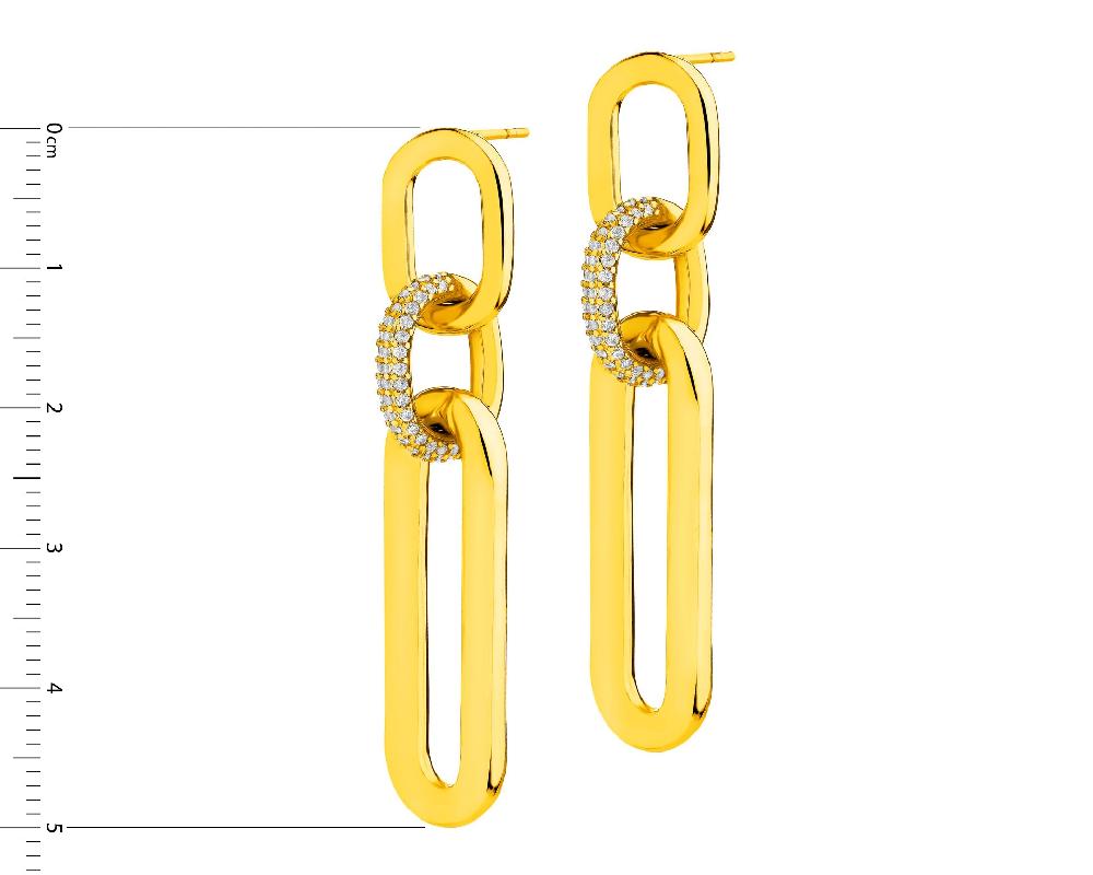 Elixa KOLCZYKI Z MOSIĄDZU POZŁACANE Z CYRKONIAMI EL537-4530