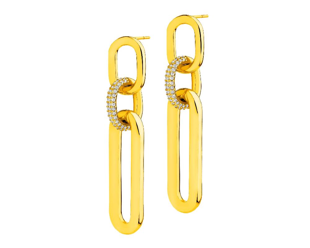 elixa KOLCZYKI Z MOSIĄDZU POZŁACANE Z CYRKONIAMI EL537-4530