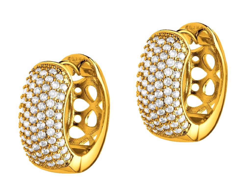 elixa KOLCZYKI Z MOSIĄDZU POZŁACANE Z CYRKONIAMI - KOŁA EL540-9517