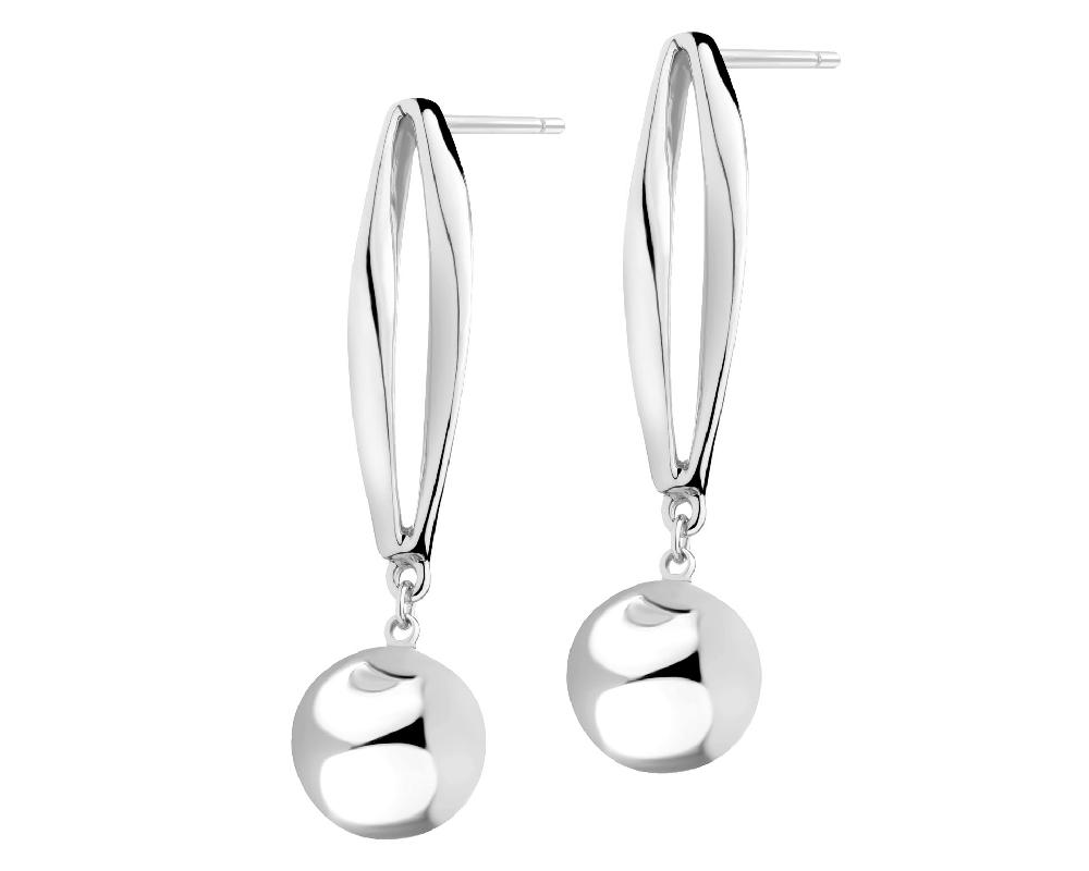 elixa KOLCZYKI Z MOSIĄDZU RODOWANE - KULKI EL541-1891