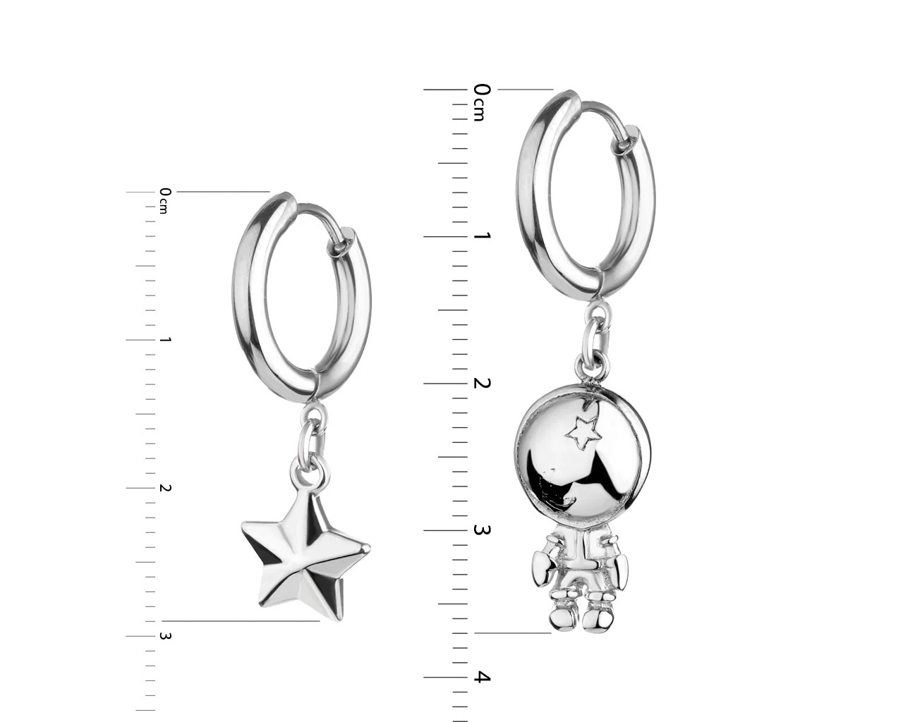 Elixa KOLCZYKI ZE STALI SZLACHETNEJ - GWIAZDA ASTRONAUTA EL533-6319