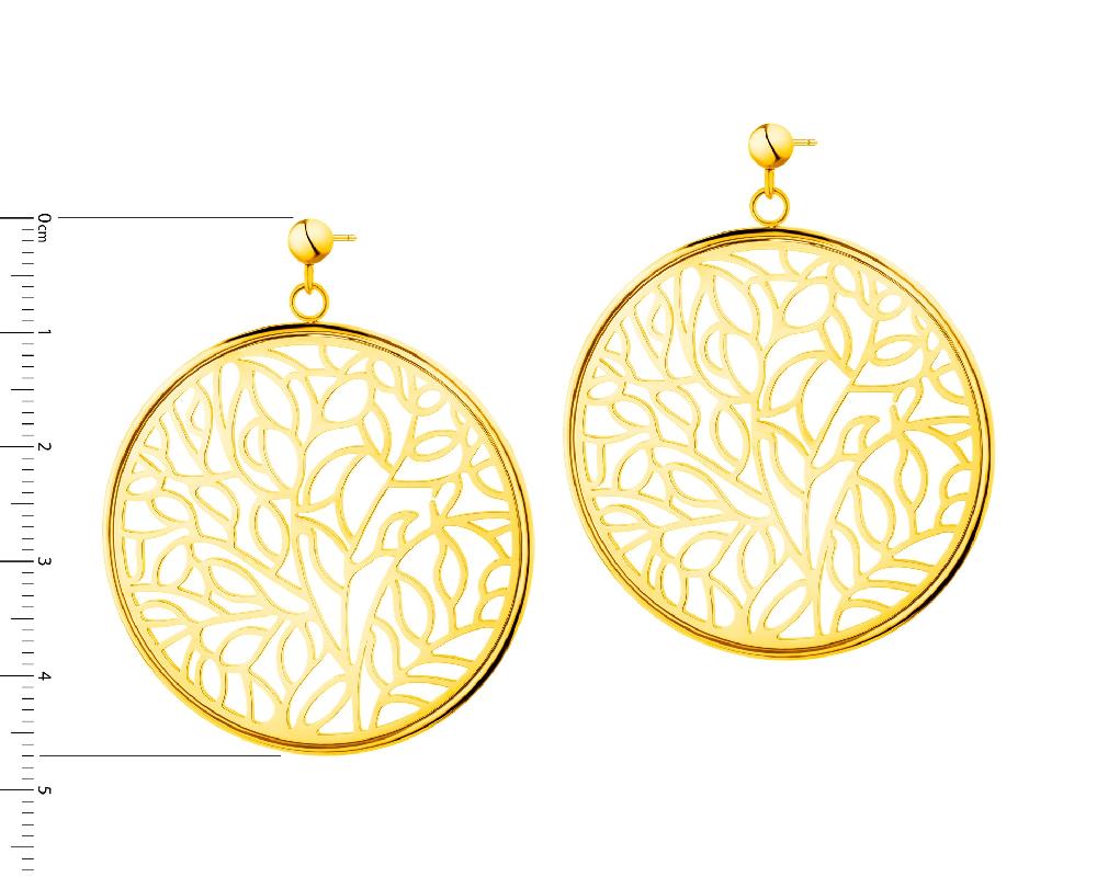 Elixa KOLCZYKI ZE STALI SZLACHETNEJ - KOŁA LIŚCIE EL536-3988