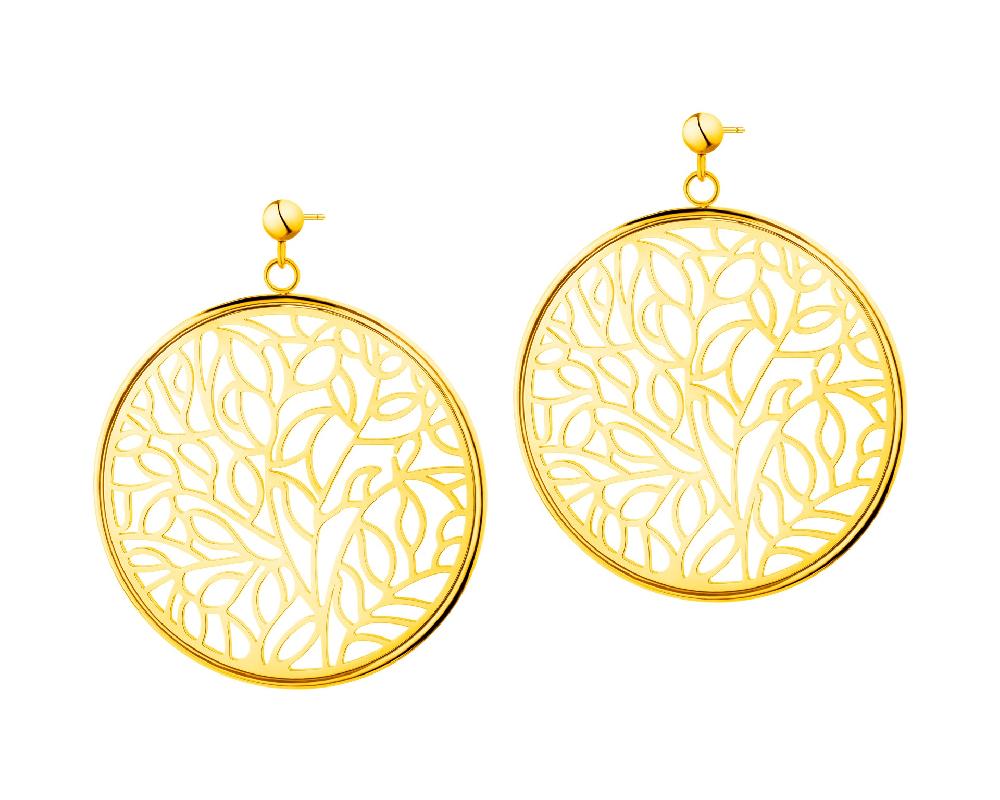 elixa KOLCZYKI ZE STALI SZLACHETNEJ - KOŁA LIŚCIE EL536-3988