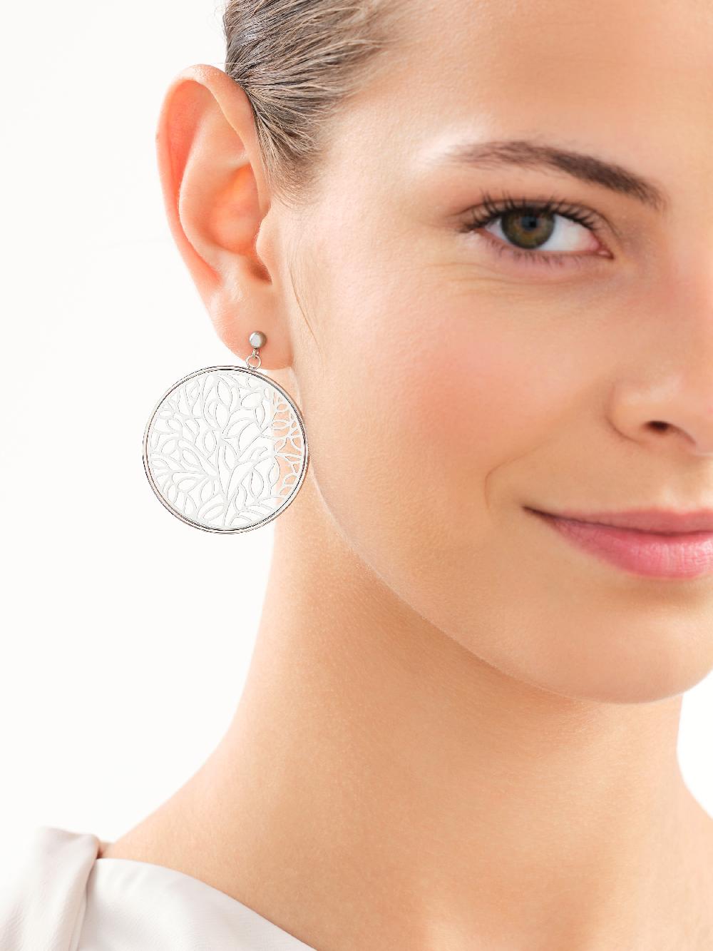 Elixa KOLCZYKI ZE STALI SZLACHETNEJ - KOŁA LIŚCIE EL536-5110