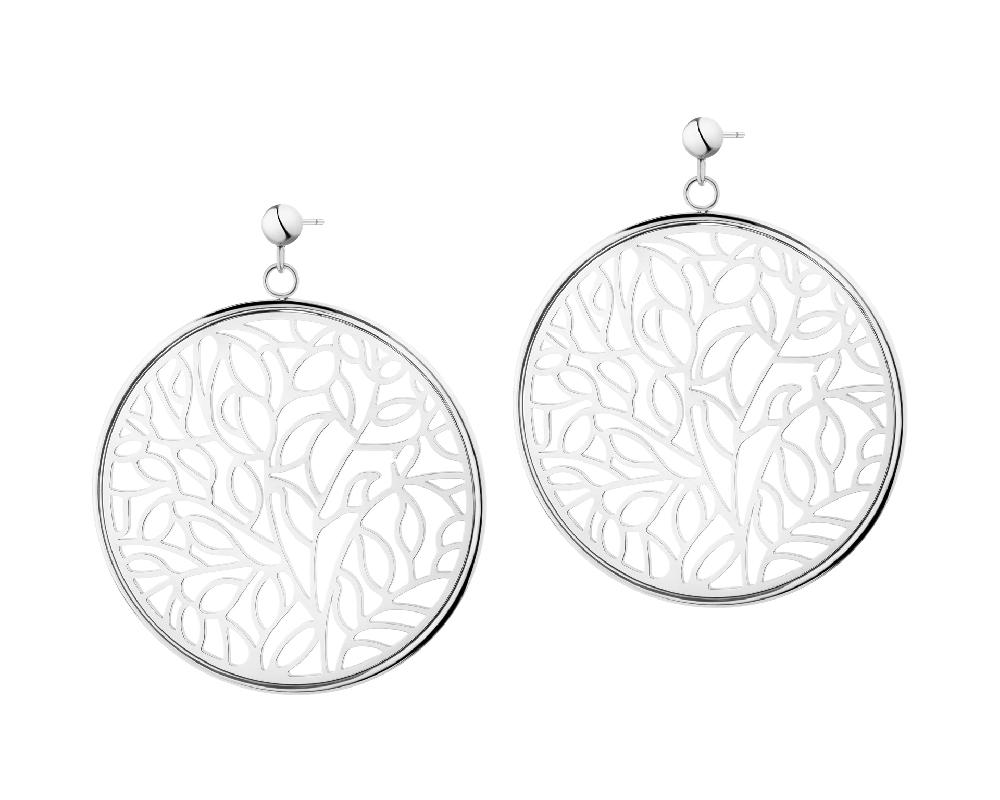 elixa KOLCZYKI ZE STALI SZLACHETNEJ - KOŁA LIŚCIE EL536-5110