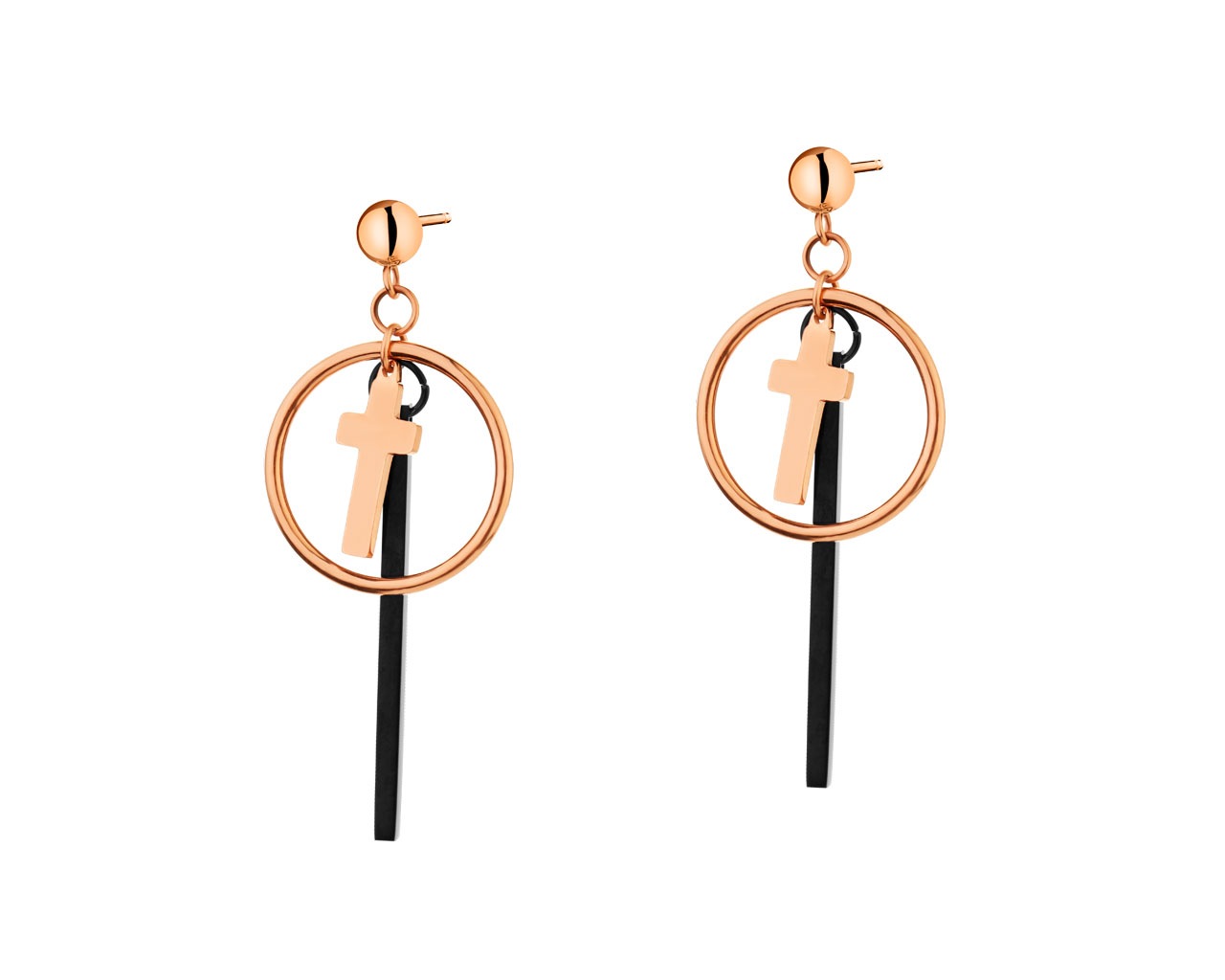 elixa KOLCZYKI ZE STALI SZLACHETNEJ - KRZYŻE EL525-3433