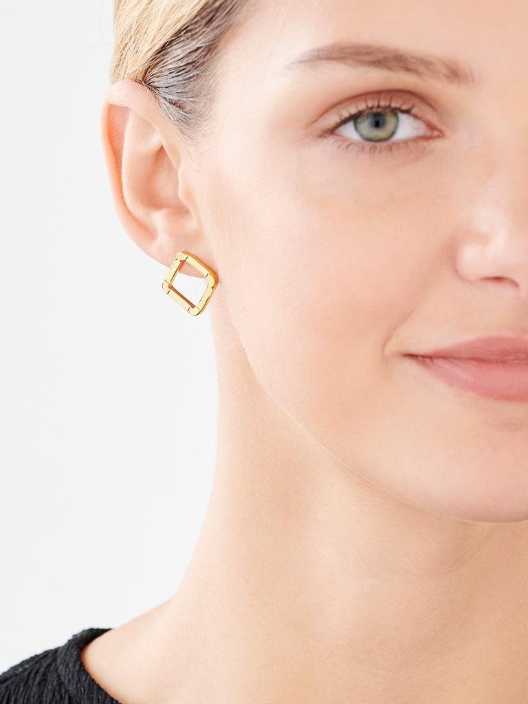 Elixa KOLCZYKI ZE STALI SZLACHETNEJ - KWADRATY EL532-8216