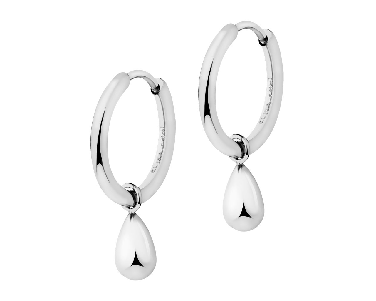 elixa KOLCZYKI ZE STALI SZLACHETNEJ - ŁEZKI EL535-9861