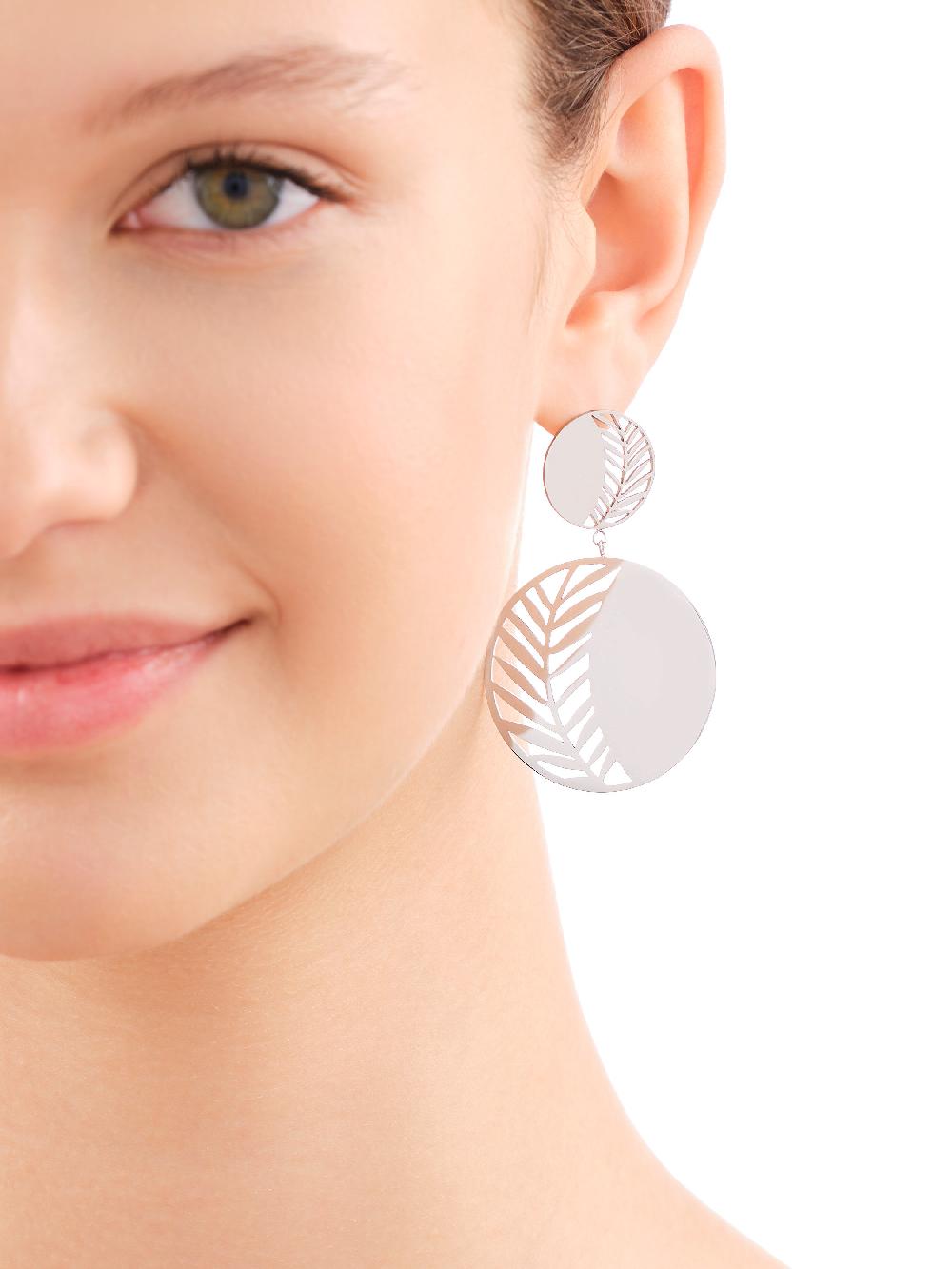 Elixa KOLCZYKI ZE STALI SZLACHETNEJ - LIŚCIE EL536-7076