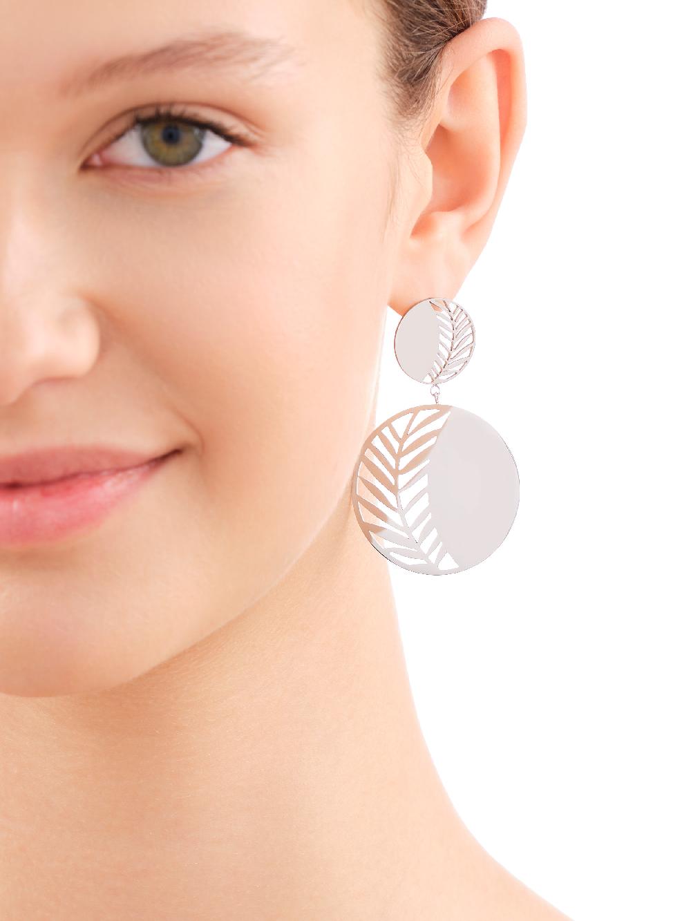 Elixa KOLCZYKI ZE STALI SZLACHETNEJ - LIŚCIE EL536-7076