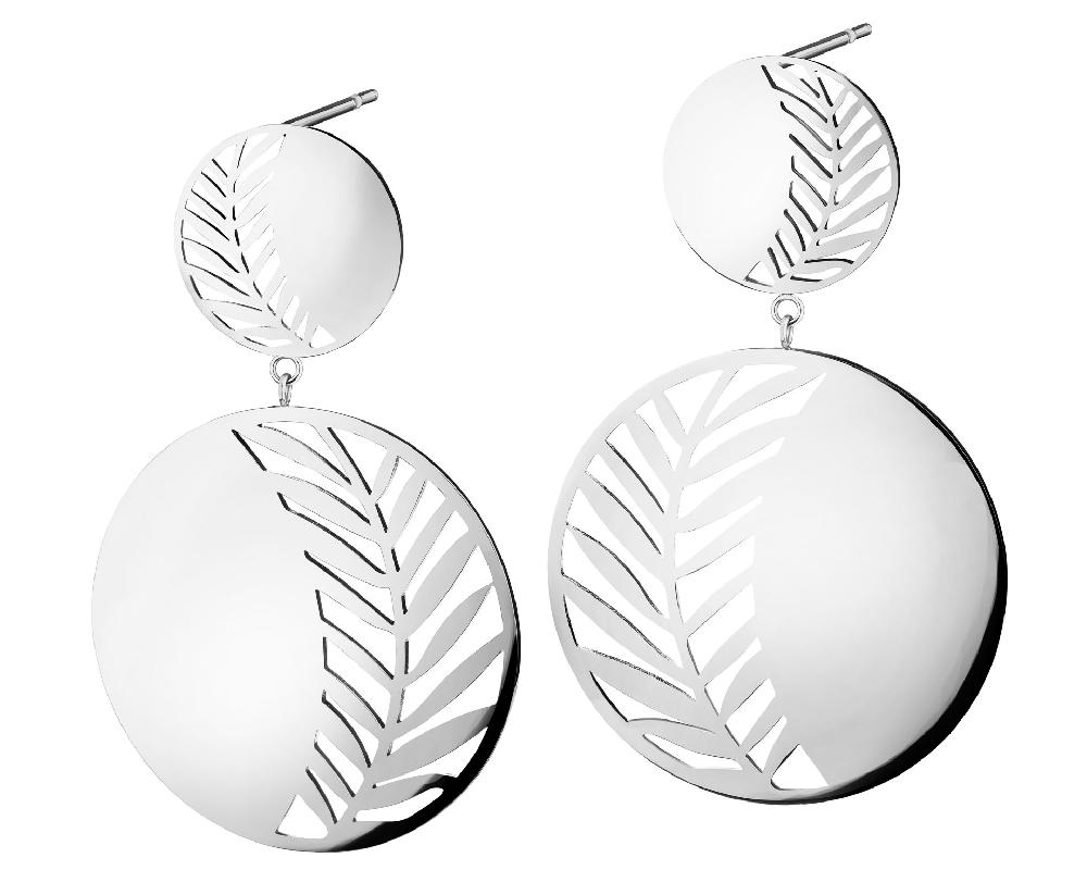 elixa KOLCZYKI ZE STALI SZLACHETNEJ - LIŚCIE EL536-7076