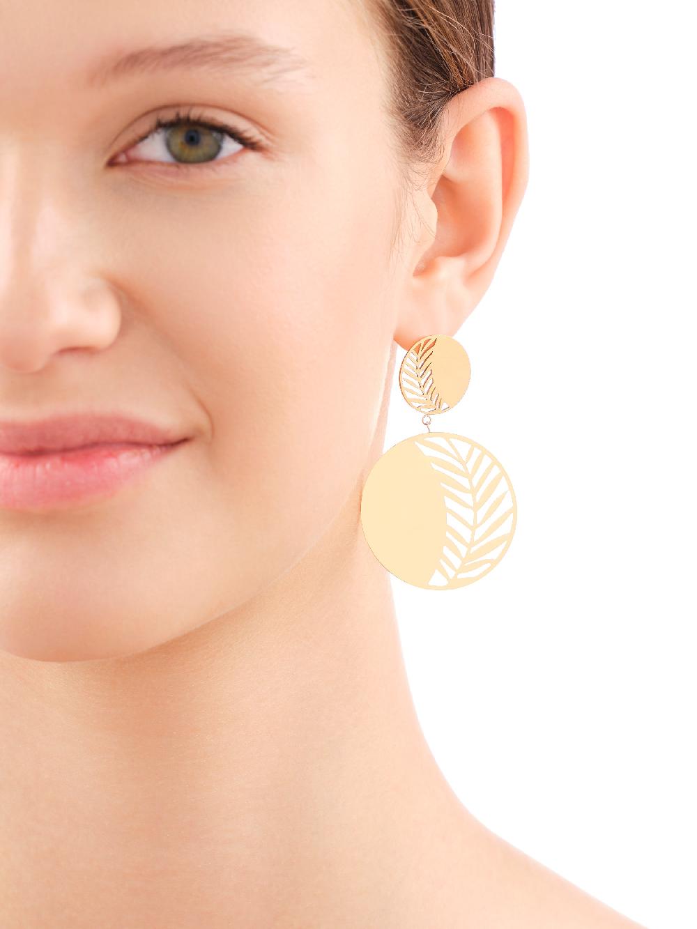 Elixa KOLCZYKI ZE STALI SZLACHETNEJ - LIŚCIE EL536-7078