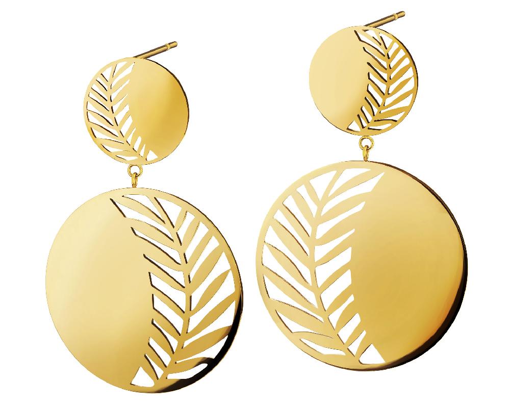 elixa KOLCZYKI ZE STALI SZLACHETNEJ - LIŚCIE EL536-7078