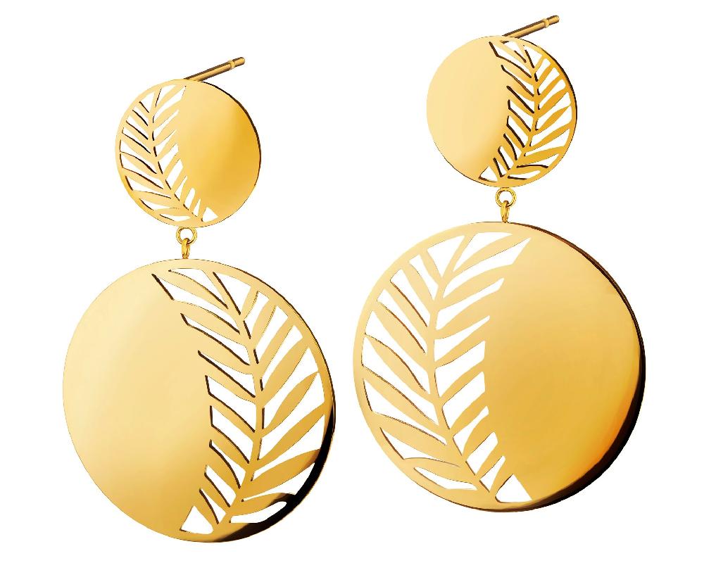 elixa KOLCZYKI ZE STALI SZLACHETNEJ - LIŚCIE EL536-7078