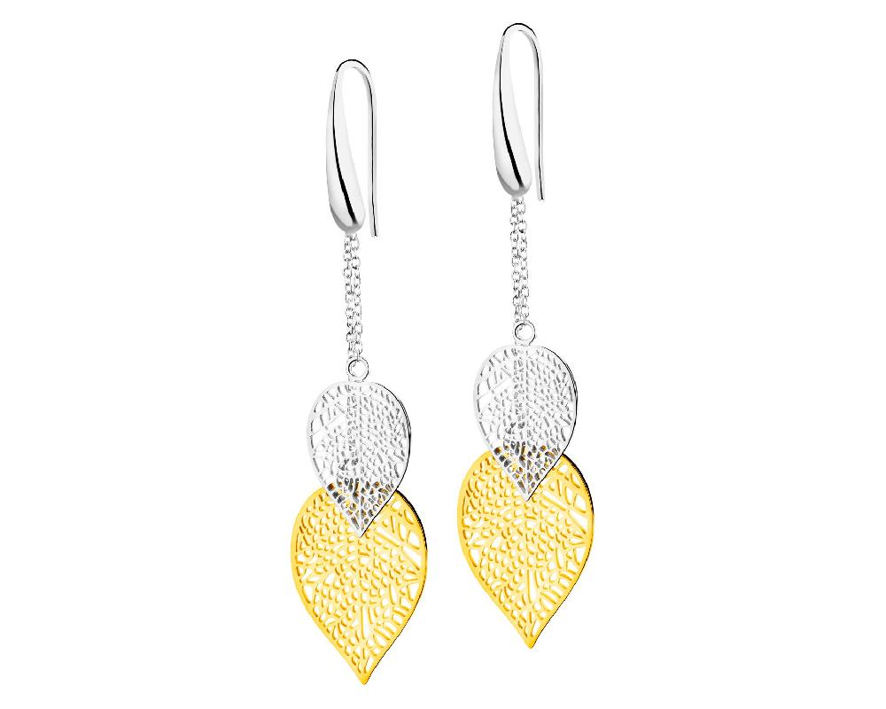 elixa KOLCZYKI ZE STALI SZLACHETNEJ - LIŚCIE EL539-6167