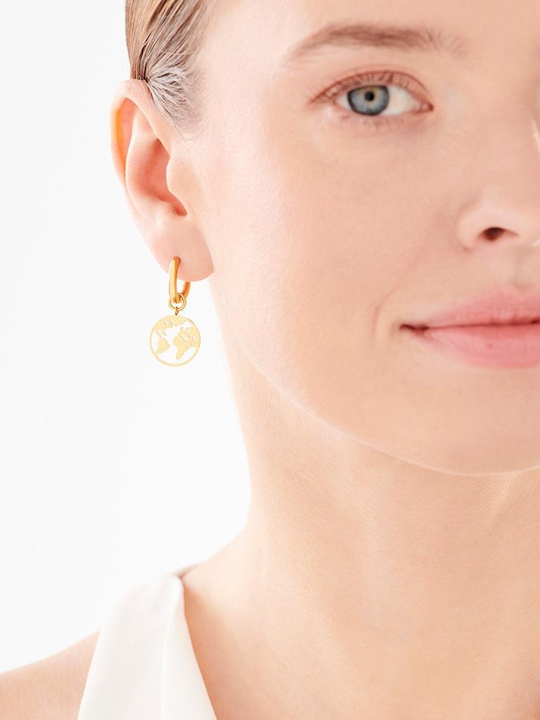 Elixa KOLCZYKI ZE STALI SZLACHETNEJ - MAPA ŚWIATA EL533-2965