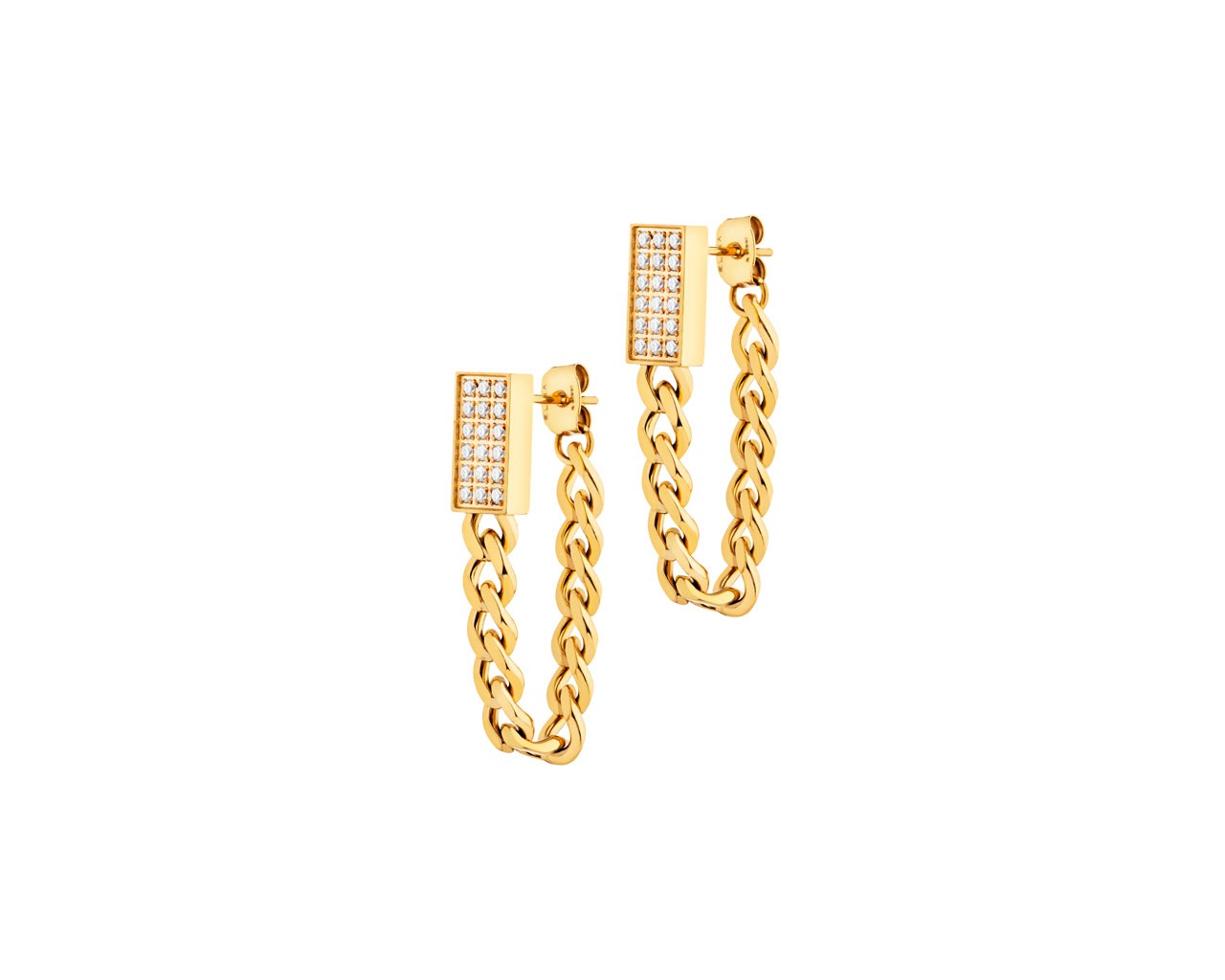 elixa KOLCZYKI ZE STALI SZLACHETNEJ Z CYRKONIAMI EL533-8269