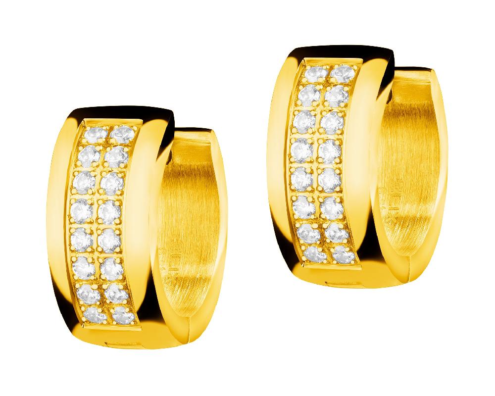 elixa KOLCZYKI ZE STALI SZLACHETNEJ Z CYRKONIAMI - KOŁA EL538-4486