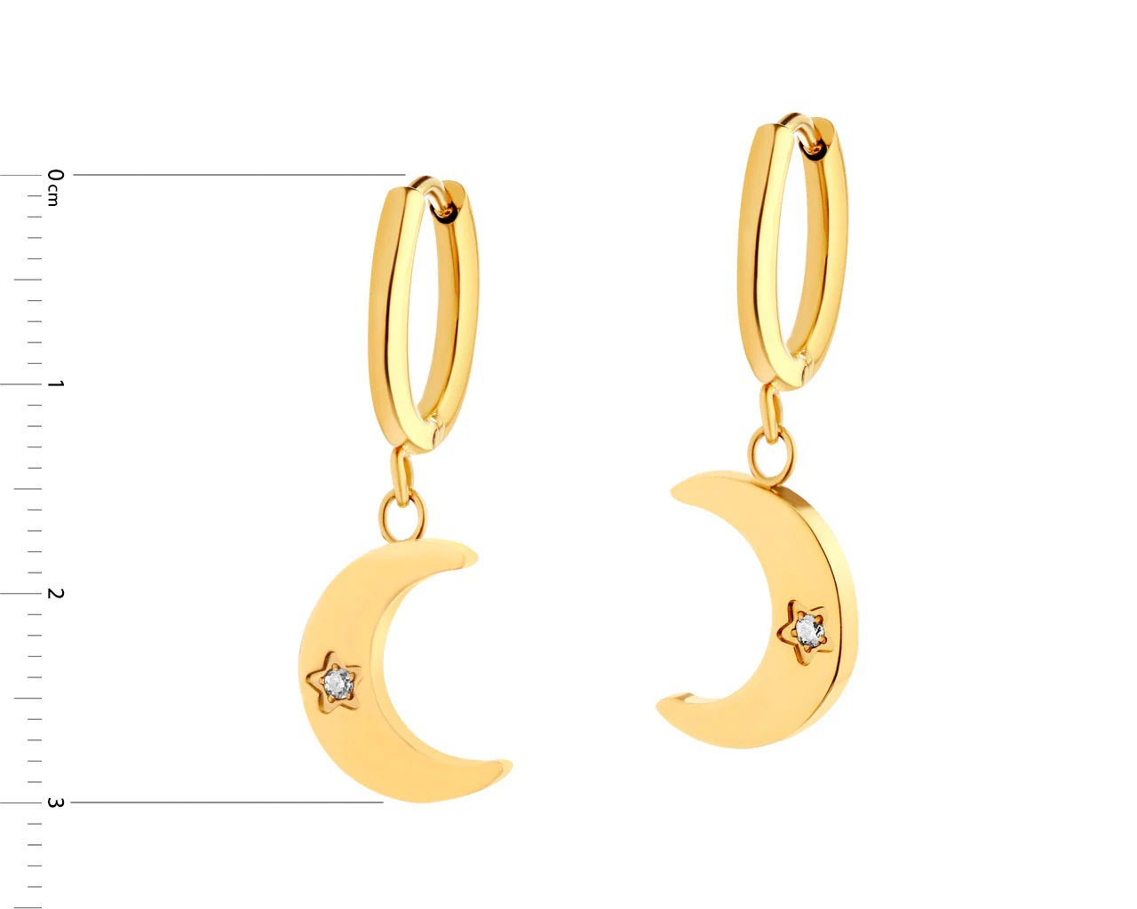 Elixa KOLCZYKI ZE STALI SZLACHETNEJ Z CYRKONIAMI - KSIĘŻYCE EL534-4687