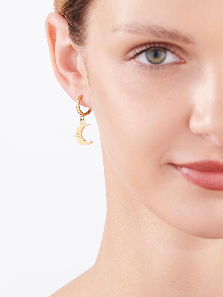 Elixa KOLCZYKI ZE STALI SZLACHETNEJ Z CYRKONIAMI - KSIĘŻYCE EL534-4687