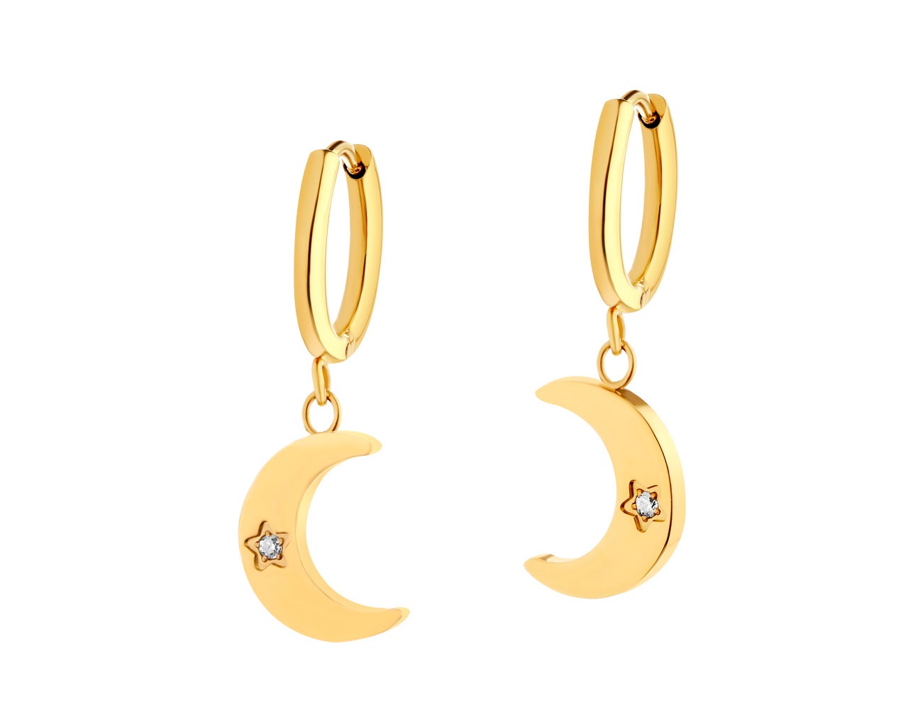 elixa KOLCZYKI ZE STALI SZLACHETNEJ Z CYRKONIAMI - KSIĘŻYCE EL534-4687