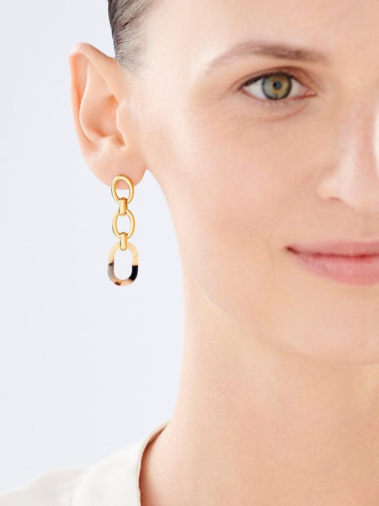 Elixa KOLCZYKI ZE STALI SZLACHETNEJ Z DETALAMI Z MASY ŻYWICZNEJ EL532-9974