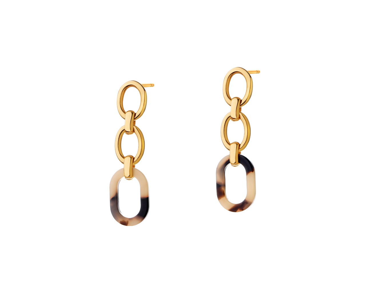 elixa KOLCZYKI ZE STALI SZLACHETNEJ Z DETALAMI Z MASY ŻYWICZNEJ EL532-9974