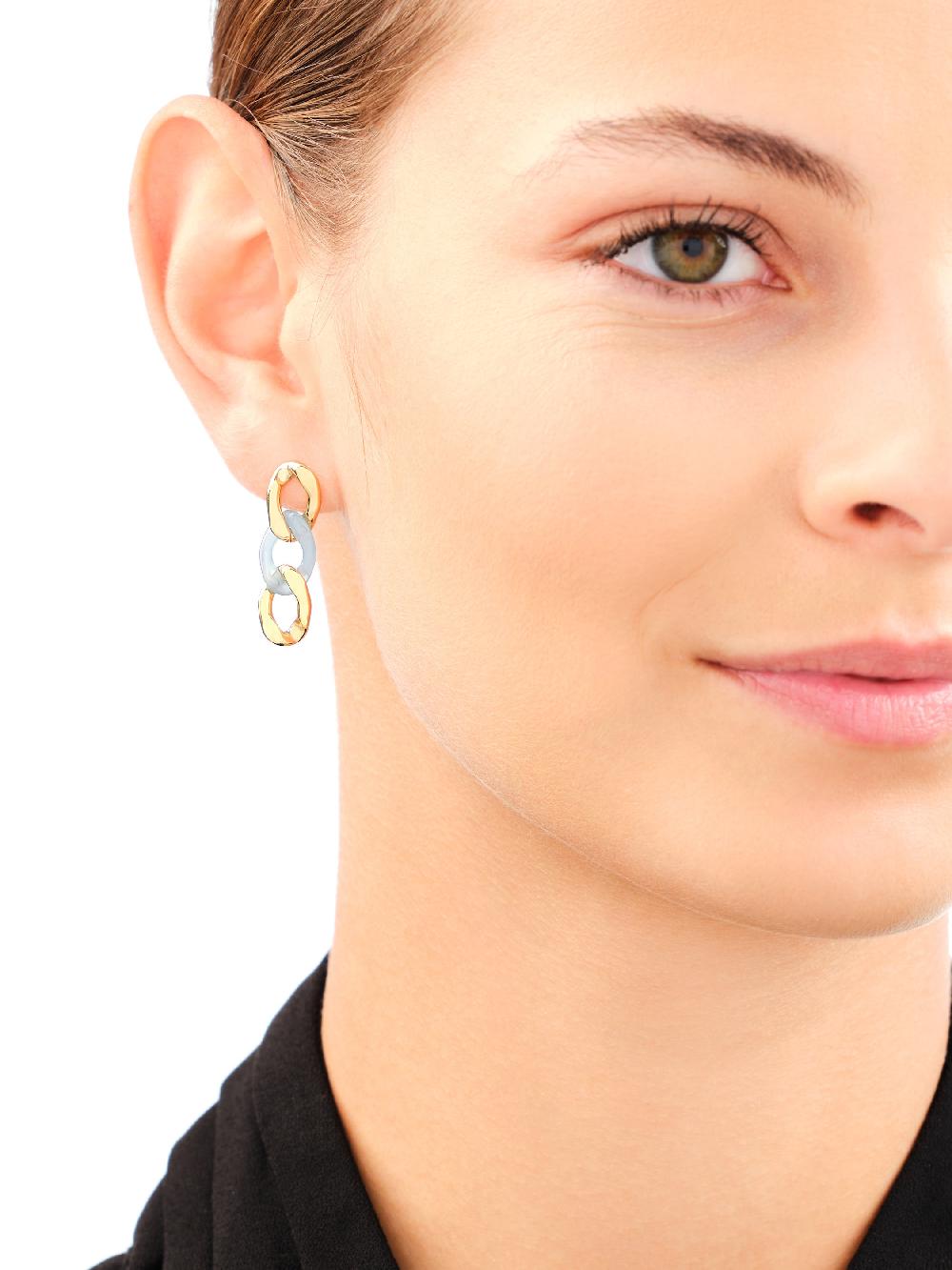 Elixa KOLCZYKI ZE STALI SZLACHETNEJ Z DETALAMI Z MASY ŻYWICZNEJ EL536-7391