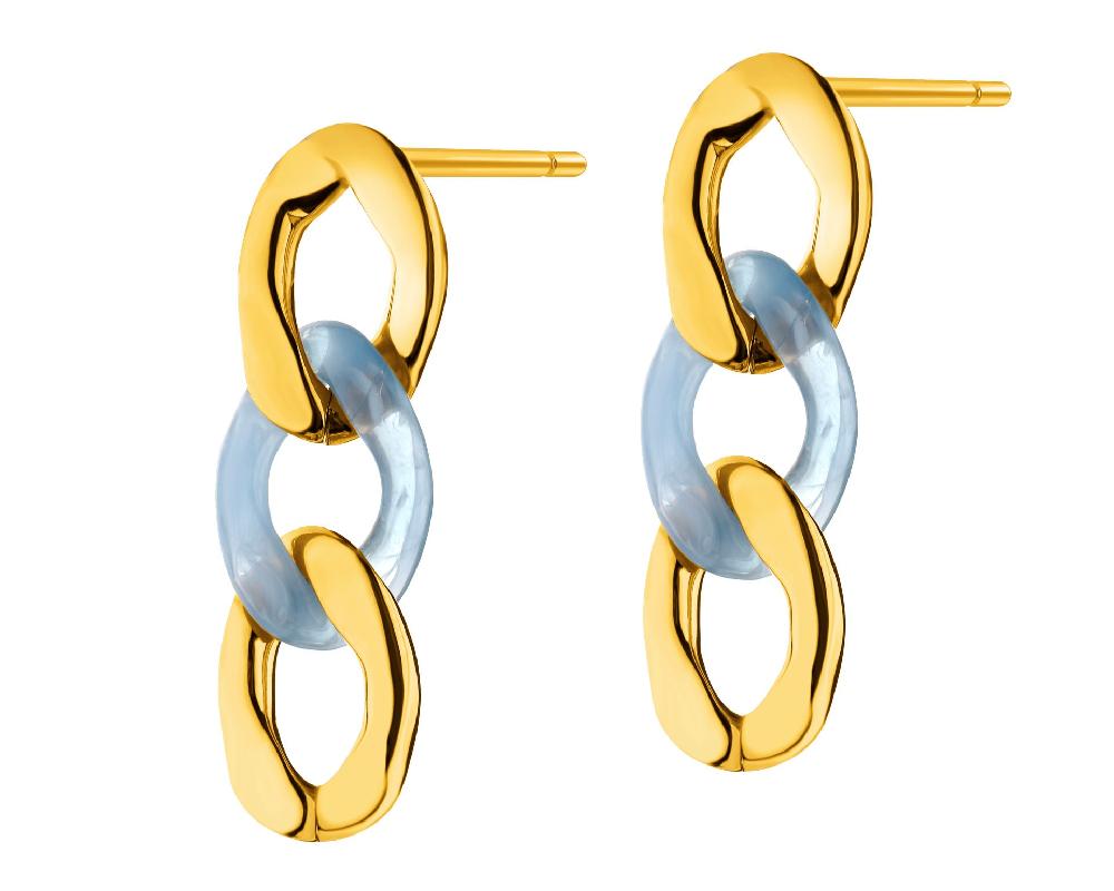 elixa KOLCZYKI ZE STALI SZLACHETNEJ Z DETALAMI Z MASY ŻYWICZNEJ EL536-7391