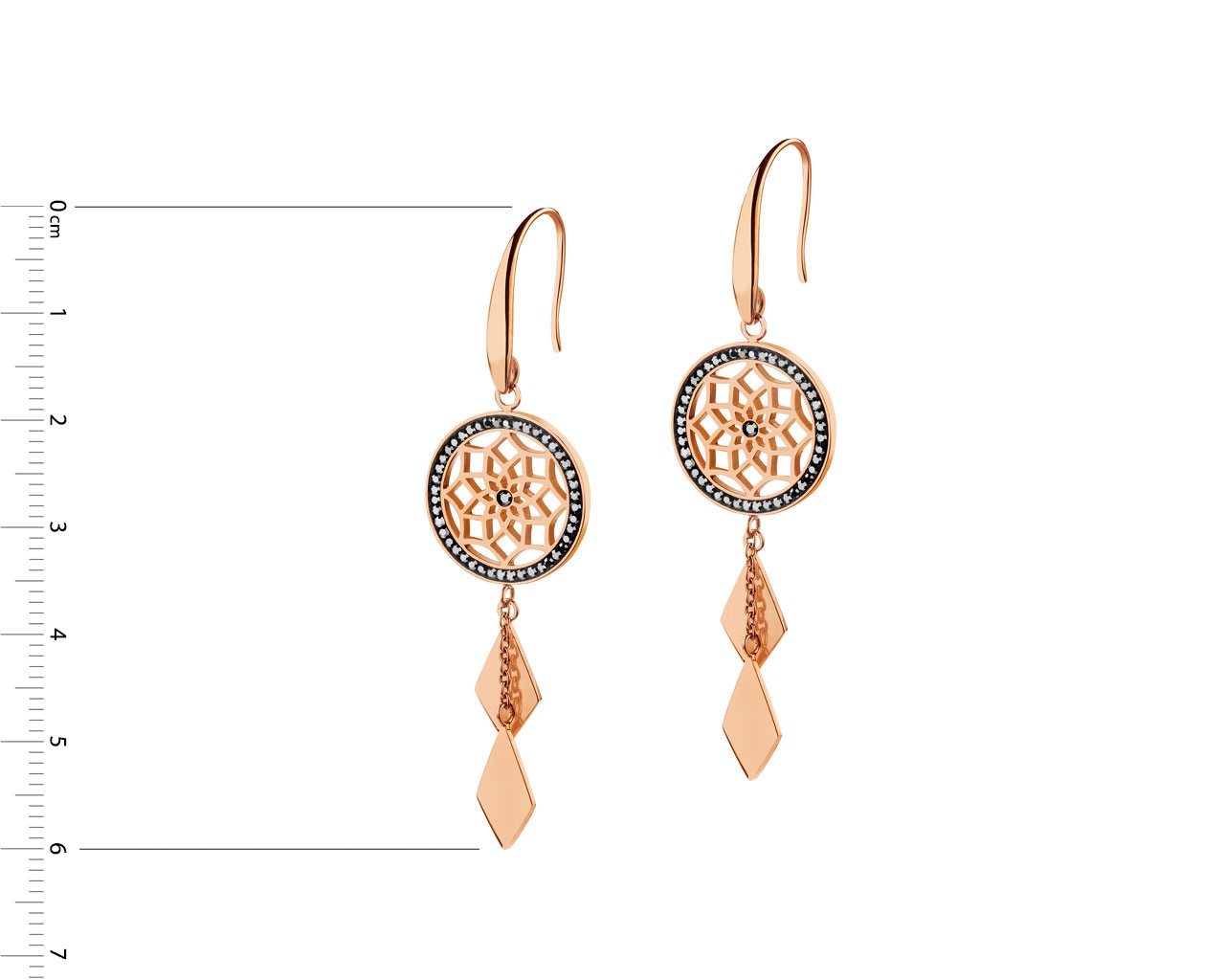 Elixa KOLCZYKI ZE STALI SZLACHETNEJ Z HEMATYTEM - ŁAPACZ SNÓW EL527-4963