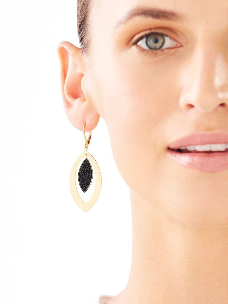 Elixa KOLCZYKI ZE STALI SZLACHETNEJ Z KRYSZAŁAMI EL129-9111