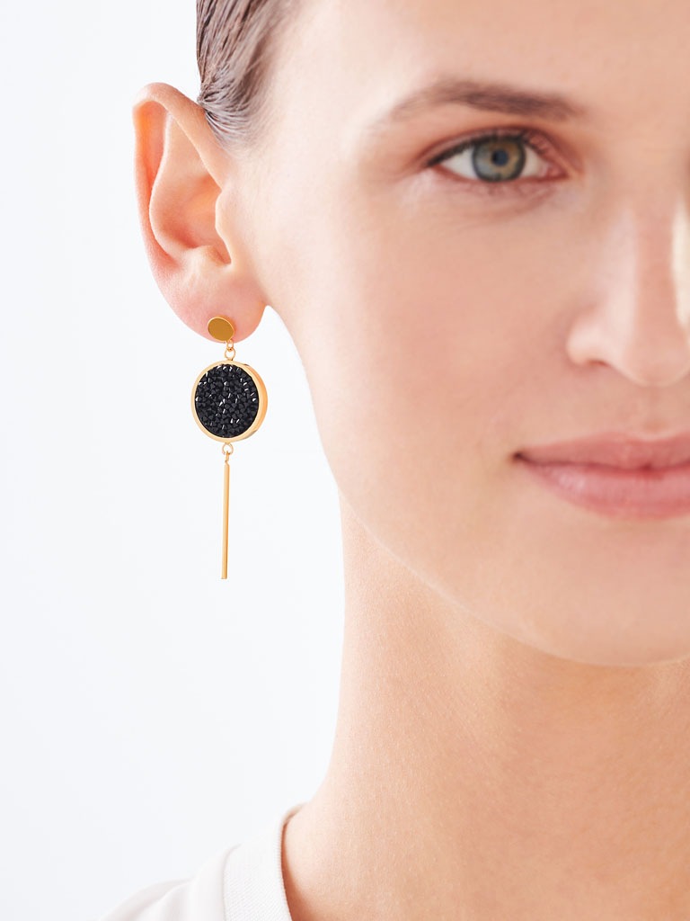 Elixa KOLCZYKI ZE STALI SZLACHETNEJ Z KRYSZTAŁAMI EL129-6646