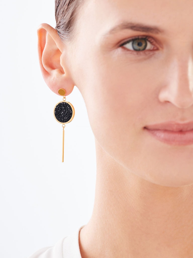 Elixa KOLCZYKI ZE STALI SZLACHETNEJ Z KRYSZTAŁAMI EL129-6646