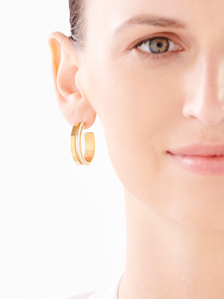 Elixa KOLCZYKI ZE STALI SZLACHETNEJ Z KRYSZTAŁAMI EL531-6045