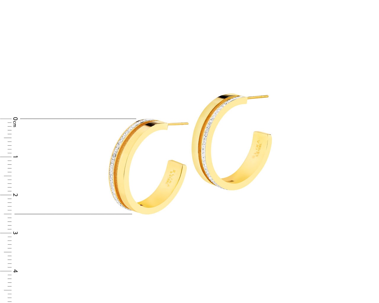 Elixa KOLCZYKI ZE STALI SZLACHETNEJ Z KRYSZTAŁAMI EL531-6045