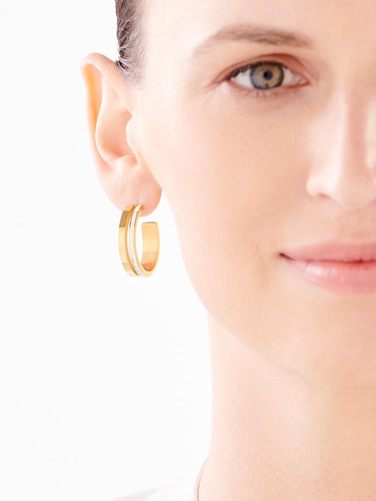 Elixa KOLCZYKI ZE STALI SZLACHETNEJ Z KRYSZTAŁAMI EL531-6045