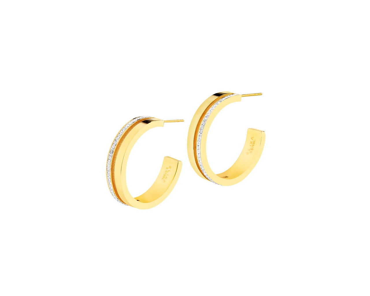 elixa KOLCZYKI ZE STALI SZLACHETNEJ Z KRYSZTAŁAMI EL531-6045