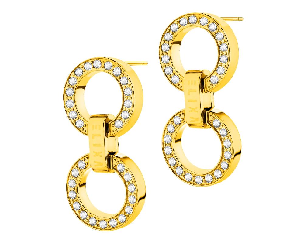 elixa KOLCZYKI ZE STALI SZLACHETNEJ Z KRYSZTAŁAMI EL538-9200