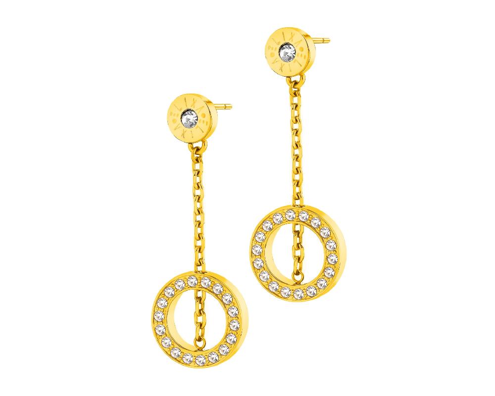 elixa KOLCZYKI ZE STALI SZLACHETNEJ Z KRYSZTAŁAMI EL538-9241