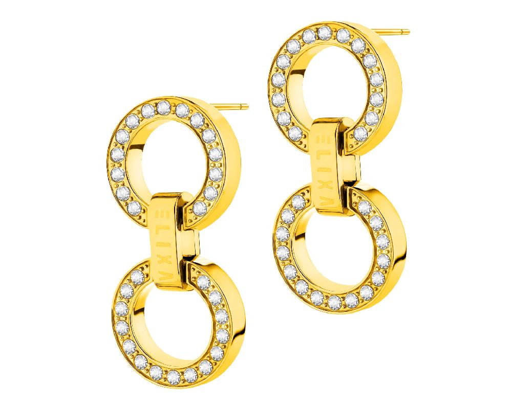 elixa KOLCZYKI ZE STALI SZLACHETNEJ Z KRYSZTAŁAMI EL538-9200